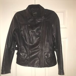 Deep Chocolate (Black Tint) Moto Leather Jacket